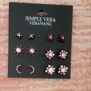 Simply Vera Vera Wang New Purple Simulated Crystals, 6 pairs earrings